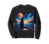 Stargazing Cat on the Water Sweatshirt