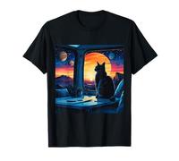 Stargazing Cat Sunset in a Van T-Shirt