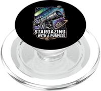 Stargazing with a Purpose Telescope Space Astronomy Design PopSockets PopGrip for MagSafe