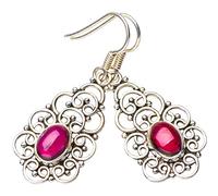 StarGems Natural Amethyst Handmade 925 Sterling Silver Earrings 1.5" E5692