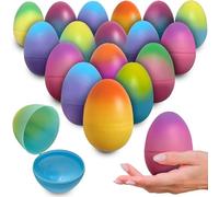 Stargo 50 Pack 3.2” Large Colorful Ombre Easter Eggs Empty - with hinges, Bright Pastel Colored, Plastic Easter Eggs Fillable, Eggs for Easter Egg Hunts, Ombre Pastel Colors Party Favor, Surprise Eggs