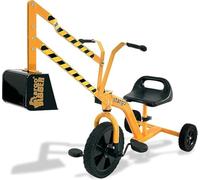 stargo Sand Digger Kids Excavator Ride on Toy, Solid Steel Rotates 360, Hard Hat for Role Play, Outdoor Sandbox Toy Digger for Kids, Sand Dirt Snow (Pedal Trike)