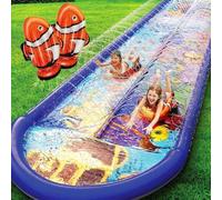 stargo Undersea Water Dual Slip and Slide - 18 Feet X 5 N with Splash Pad Sprinkler, Inflatable Body Boards Kids Fun Multi