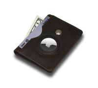 STARHIDE AirTag Wallet - Slim Minimalist Wallet with Built-in AirTag Holder, RFID Blocking, Compact Design Compatible with Apple AirTag (Crunch Brown/Tan)