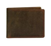 STARHIDE Handmade Soft Distressed Leather Wallet, RFID Blocking Bifold Wallet with Zip Coin Pocket, Premium Quality, Gift Boxed - 110 (Brown Hunter)