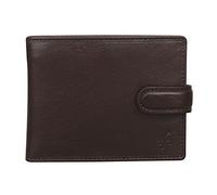 STARHIDE Mens RFID Blocking Leather Wallet with Coin Pocket, ID Window, Zipped Compartment & Gift Box - Genuine VT Leather Slim Bifold Wallet 825 (Brown)
