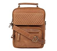 STARHIDE Mens Womens Distressed Hunter Genuine Leather Travel Messenger Bag For Ipad Tablet 585 (Brown)