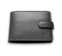 STARHIDE Mens's RFID Blocking Real Leather Wallet, Soft and Slimline Passcase Wallet with Coin Pocket, Zipper, Card Slots & Gift Box - 5002 (Black)