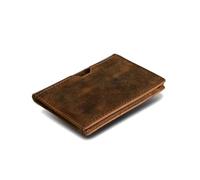STARHIDE Slim Top Grain Leather Bifold Card Holder Wallet with RFID Protection, 6 Card Capacity, Front Pocket Access (Brown Hunter)