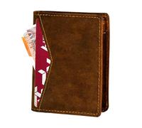 STARHIDE Ultra-Slim Leather Cardholder Wallet for Men & Women - RFID Blocking, Compact & Stylish Design, Holds Up to 8 Cards - Ideal for Travel & Daily Use, Premium Leather Build (Brown Hunter)