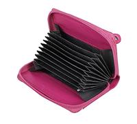 STARHIDE Womens RFID Blocking Small Leather Fan Concertina Palm Credit Card Holder 1234 (Fuchsia)