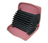 STARHIDE Womens RFID Blocking Small Leather Fan Concertina Palm Credit Card Holder 1234 (Pink)