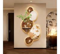 STARHMLUX 3D Wall Art Painting, with Hydroponic Cup, Modern Design, Artwork Wall Art Hanging with LED Lights for Living Room Entryway Decor A 50x100cm