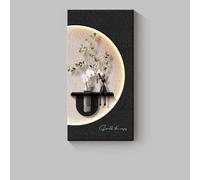 STARHMLUX 3D Wall Art Painting, with Hydroponic Cup, Modern Minimalist, Textured Abstract Wall Hanging with LED Lights for Living Room Entryway Decor B 50x100cm