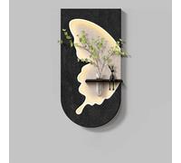 STARHMLUX 3D Wall Art Painting, with Hydroponic Cup, Modern Minimalist, Textured Abstract Wall Hanging with LED Lights for Living Room Entryway Decor D 50x100cm