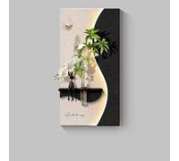 STARHMLUX 3D Wall Art Painting, with Hydroponic Cup, Modern Minimalist, Textured Abstract Wall Hanging with LED Lights for Living Room Entryway Decor C 40x70cm