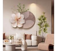 STARHMLUX 3D Wall Art Painting, with Modern Minimalist Design, Sandstone Floral Pattern Wall Art Hanging for Living Room Entryway Decor Brown 70x50cm