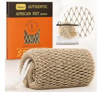 Starhot African Net Sponge Authentic with Knots, Colourfast Exfoliating Body and Back Scrubber, Extra Long Quick-Dry Bath Shower Net Loofah for Rich Lather and Dead Skin Removal,30+ Colours