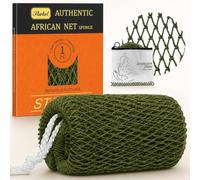 Starhot African Net Sponge Authentic with Knots, Fade-Resistant Exfoliating Body & Back Scrubber, Long Quick-Dry Shower Net Loofah for Bath, 30+ Colours (Green)