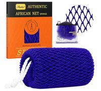 Starhot African Net Sponge, Exfoliating Back Scrubber, 1 Pack, Dark Blue | Flexible mesh with knots, rich lather with soap or body wash, open weave for easy rinsing, hangs open to dry between showers