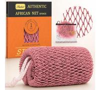 Starhot African Net Sponge, Exfoliating Body & Back Scrubber, 1 Pack | Powder Blusher, Flexible mesh with knots, lathers with soap or shower gel, open weave for easy rinsing, hang to dry after use