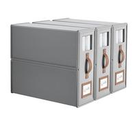 Starhot Bed Sheet Organiser, 3 Pack King Size Linen Storage Box with Handle, Foldable Bedding Storage Organiser with Clear Window & Labels for Wardrobe, Closet, Under Bed, Duvet Covers & Towels