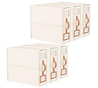 Starhot Foldable Bed Sheet Organiser Storage Box with Handle - Linen Bedding Organiser for Wardrobe, Closet, Duvet Covers, Towels and Blankets (Beige, 6 Pack-King Size-3.7 Gal)