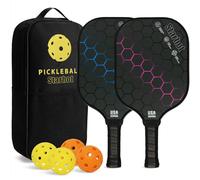 Starhot Pickleball Paddles Set of 4 or 2, USAPA Approved Fibreglass Pickle Ball Rackets, Lightweight 8oz PP Honeycomb Core Bats with 4 Indoor and Outdoor Balls, Carry Bag for Beginners and Families