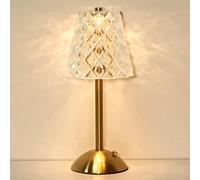 Starhot Rechargeable Table Lamp, Cordless Touch Control Lamp Battery Operated, 3 Color Modes Dimmable Gold Finish, USB-C Portable Reading Light (Glam, 1)