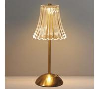 Starhot Rechargeable Table Lamp,Cordless Touch Lamp,20 LEDs,3 Colour temperatures,Touch dimming and USB-C Charging,Acrylic Shade for Bedside,Dining or Restaurant Tables (1, Classic Gold)