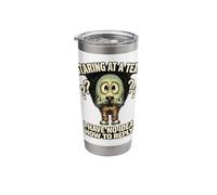 Staring at a Text Funny Meme Introvert Texting Meme Retro Stainless Steel Insulated Tumbler