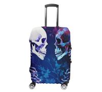 Staring at The Skeleton Suitcase Covers Luggage Protector - Travel Elastic Baggage Case Protective, Washable Anti-scratch Large Suit Case Cover for Suitcases Fits 19-32 Inch Luggages, white, Small