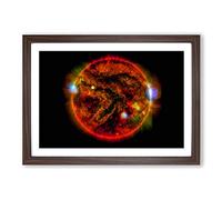 Staring at The Sun in Abstract Framed Print | A2 Walnut Framed Wall Art | Ready to Hang | Abstract Fantasy Picture | Living Room Bedroom Lounge Office