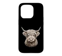Staring Highland Cow Googly Eyes Design Case for iPhone 15 Pro