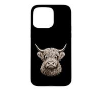 Staring Highland Cow Googly Eyes Design Case for iPhone 15 Pro Max