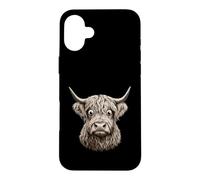 Staring Highland Cow Googly Eyes Design Case for iPhone 16 Plus