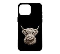 Staring Highland Cow Googly Eyes Design Case for iPhone 16 Pro Max