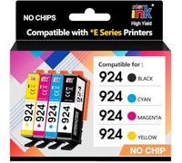 starink 924 Ink Cartridges Replacement for HP 924 ink cartridges for HP OfficeJet Pro 8120e OfficeJet Pro 8122e 8124e 8125e 8132e 8134e 8135e 8130e 8138e 8139e All-in-One (No Chip, B/C/M/Y, 4 Pack)