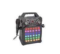 Starion KS350-B Portable Bluetooth Karaoke Machine l Built-in Speaker l Tablet Holder l Rechargeable Battery l USB Port for MP3 Record & Playback l Built-in Bluetooth Receiver l Light Show