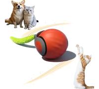 Stark Ball Cat, Interactive Electric Rolling Ball with A Teasing Tail, Features A Wavy Pattern, Fast Movement, and Long Battery Life, Attracting Attention，Suitable for Cats (2pcs Orange) (orange)