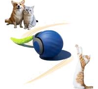 Stark Ball Cat, Interactive Electric Rolling Ball with A Teasing Tail, Features A Wavy Pattern, Fast Movement, and Long Battery Life, Attracting Attention，Suitable for Cats (2pcs Orange) (blue)