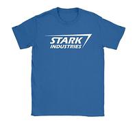 Stark Industries Mens T-Shirt Large Blue Iron Man Cool Funny Gift