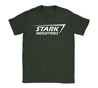 Stark Industries Mens T-Shirt Medium Military Green Iron Man Cool Funny Gift