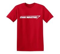 Stark Industries Men's T-Shirt Shield Comic Top Tee(Red, XXL)