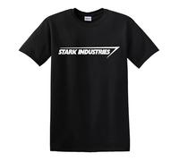 Stark Industries T Shirt Iron Man Shield Marvel Comic Top Tee(Black, XXL)