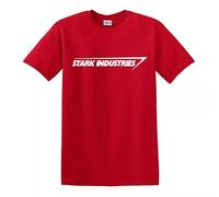 Stark Industries T Shirt Iron Man Shield Marvel Comic Top Tee(Red, 3XL)