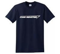 Stark Industries T Shirt Shield Marvel Comic Top Tee(Navy,XXL)