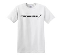Stark Industries T Shirt Shield Marvel Comic Top Tee(White,XXL)