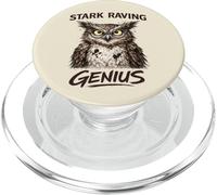 Stark Raving Genius Funny Owl Portrait PopSockets PopGrip for MagSafe