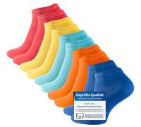 STARK SOUL Essentials Trainer Socks Cotton Black White Grey Jeans Blue Pink Red Yellow Orange Colourful Size 35-50 Oeko-Tex Standard 100 10 Pairs, 10 pairs - fun colours, 35-38